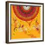 Nature Fan, Flower Yellow Color-Belen Mena-Framed Giclee Print