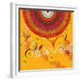 Nature Fan, Flower Yellow Color-Belen Mena-Framed Giclee Print