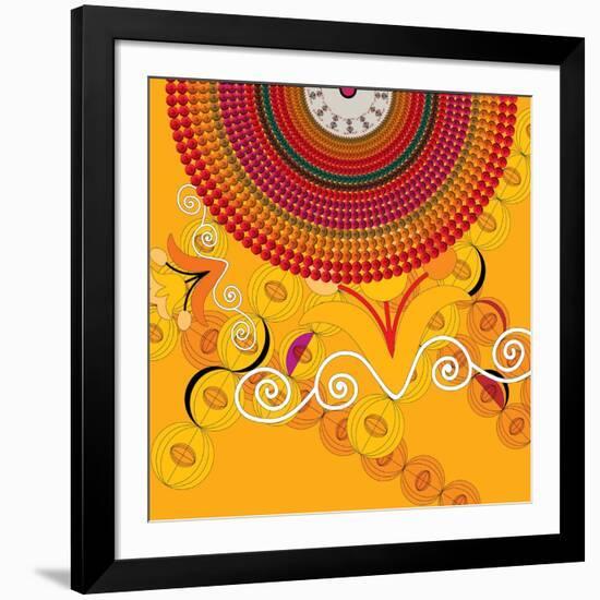 Nature Fan, Flower Yellow Color-Belen Mena-Framed Giclee Print