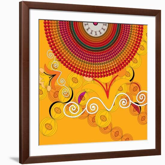 Nature Fan, Flower Yellow Color-Belen Mena-Framed Giclee Print