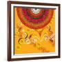 Nature Fan, Flower Yellow Color-Belen Mena-Framed Giclee Print