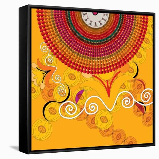Nature Fan, Flower Yellow Color-Belen Mena-Framed Stretched Canvas