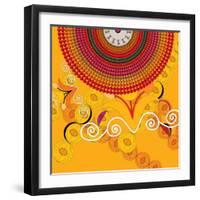 Nature Fan, Flower Yellow Color-Belen Mena-Framed Premium Giclee Print