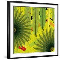 Nature Fan, Green Leaves Color-Belen Mena-Framed Giclee Print