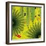 Nature Fan, Green Leaves Color-Belen Mena-Framed Giclee Print