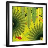 Nature Fan, Green Leaves Color-Belen Mena-Framed Giclee Print