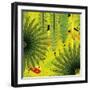 Nature Fan, Green Leaves Color-Belen Mena-Framed Giclee Print