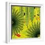 Nature Fan, Green Leaves Color-Belen Mena-Framed Giclee Print