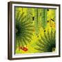 Nature Fan, Green Leaves Color-Belen Mena-Framed Giclee Print