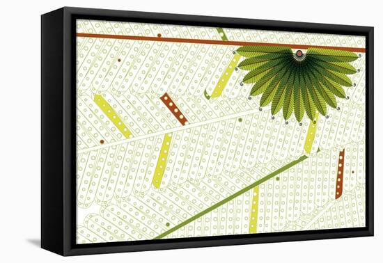 Nature Fan, Green Leaves-Belen Mena-Framed Stretched Canvas