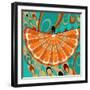 Nature Fan, Orange Color-Belen Mena-Framed Giclee Print