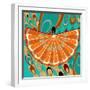 Nature Fan, Orange Color-Belen Mena-Framed Giclee Print