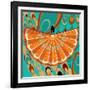 Nature Fan, Orange Color-Belen Mena-Framed Giclee Print