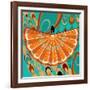 Nature Fan, Orange Color-Belen Mena-Framed Giclee Print