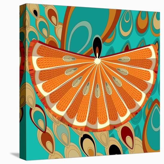 Nature Fan, Orange Color-Belen Mena-Stretched Canvas