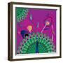 Nature Fan, Peacock Color-Belen Mena-Framed Giclee Print