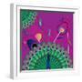 Nature Fan, Peacock Color-Belen Mena-Framed Giclee Print