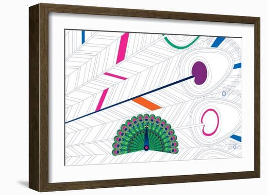 Nature Fan, Peacock-Belen Mena-Framed Giclee Print