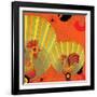 Nature Fan, Rooster Color-Belen Mena-Framed Giclee Print