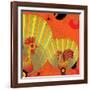 Nature Fan, Rooster Color-Belen Mena-Framed Giclee Print