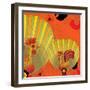 Nature Fan, Rooster Color-Belen Mena-Framed Giclee Print