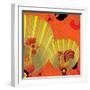 Nature Fan, Rooster Color-Belen Mena-Framed Giclee Print