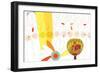 Nature Fan, Rooster-Belen Mena-Framed Giclee Print