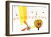 Nature Fan, Rooster-Belen Mena-Framed Premium Giclee Print