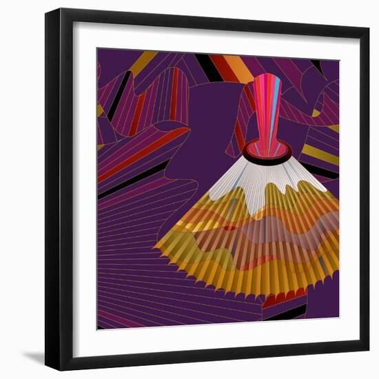 Nature Fan, Volcano Color-Belen Mena-Framed Giclee Print