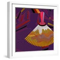 Nature Fan, Volcano Color-Belen Mena-Framed Giclee Print