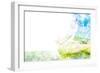 Nature Harmony Healthy Lifestyle Concept - Double Exposure Clouse up Image of Woman Doing Yoga Asa-f9photos-Framed Photographic Print