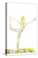 Nature Harmony Healthy Lifestyle Concept - Double Exposure Image of Woman Doing Yoga Asana Lord Of-f9photos-Stretched Canvas