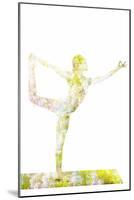 Nature Harmony Healthy Lifestyle Concept - Double Exposure Image of Woman Doing Yoga Asana Lord Of-f9photos-Mounted Photographic Print