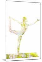 Nature Harmony Healthy Lifestyle Concept - Double Exposure Image of Woman Doing Yoga Asana Lord Of-f9photos-Mounted Photographic Print