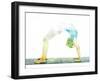 Nature Harmony Healthy Lifestyle Concept - Double Exposure Image of Woman Doing Yoga Asana Upward B-f9photos-Framed Photographic Print