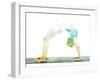 Nature Harmony Healthy Lifestyle Concept - Double Exposure Image of Woman Doing Yoga Asana Upward B-f9photos-Framed Photographic Print