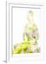 Nature Harmony Healthy Lifestyle Concept - Double Exposure Image of Woman Doing Yoga Lotus Position-f9photos-Framed Photographic Print