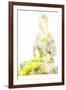 Nature Harmony Healthy Lifestyle Concept - Double Exposure Image of Woman Doing Yoga Lotus Position-f9photos-Framed Photographic Print