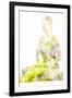 Nature Harmony Healthy Lifestyle Concept - Double Exposure Image of Woman Doing Yoga Lotus Position-f9photos-Framed Photographic Print