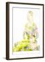 Nature Harmony Healthy Lifestyle Concept - Double Exposure Image of Woman Doing Yoga Lotus Position-f9photos-Framed Photographic Print