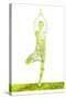 Nature Harmony Healthy Lifestyle Concept - Double Exposure Image of Woman Doing Yoga Tree Pose Asan-f9photos-Stretched Canvas