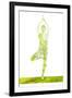 Nature Harmony Healthy Lifestyle Concept - Double Exposure Image of Woman Doing Yoga Tree Pose Asan-f9photos-Framed Photographic Print