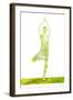 Nature Harmony Healthy Lifestyle Concept - Double Exposure Image of Woman Doing Yoga Tree Pose Asan-f9photos-Framed Photographic Print