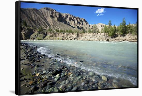 Nature Lanscape with Chilcotin River in Grasslands, Canada-Richard Wright-Framed Stretched Canvas