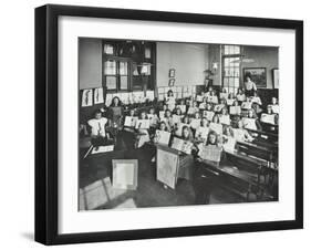 Nature Lesson, Albion Street Girls School, Rotherhithe, London, 1908-null-Framed Premium Photographic Print