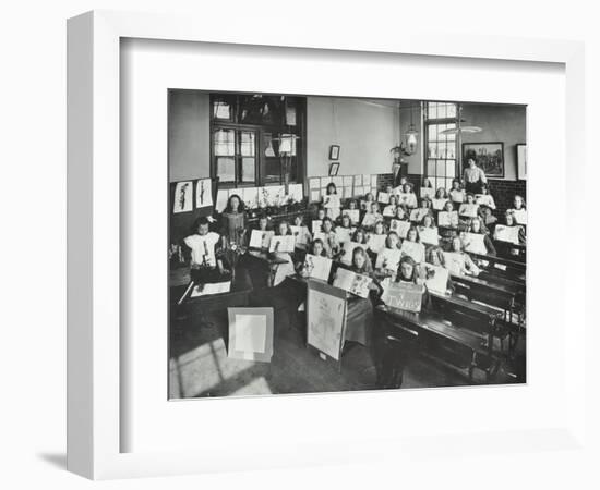 Nature Lesson, Albion Street Girls School, Rotherhithe, London, 1908-null-Framed Photographic Print