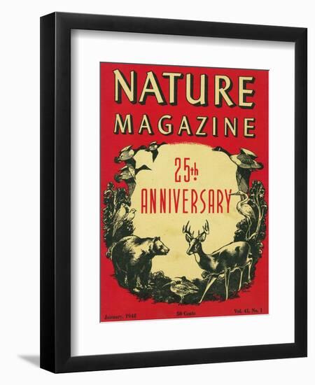 Nature Magazine - 25th Anniversary Issue, View of Wildlife and Birds, c.1948-Lantern Press-Framed Art Print