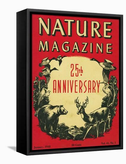 Nature Magazine - 25th Anniversary Issue, View of Wildlife and Birds, c.1948-Lantern Press-Framed Stretched Canvas