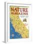 Nature Magazine - Detailed Map of California State with Scenic Spots to Visit, c.1928-Lantern Press-Framed Art Print