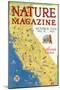 Nature Magazine - Detailed Map of California State with Scenic Spots to Visit, c.1928-Lantern Press-Mounted Art Print